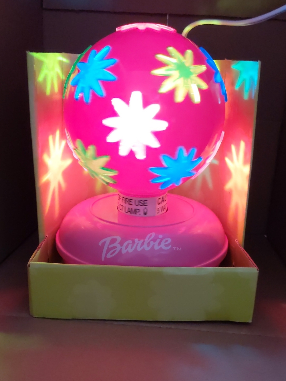 Barbie Pink Disco Light with Blue and Green Star Accents